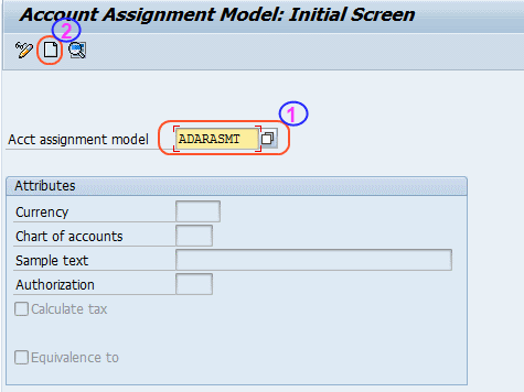 default account assignment table in sap