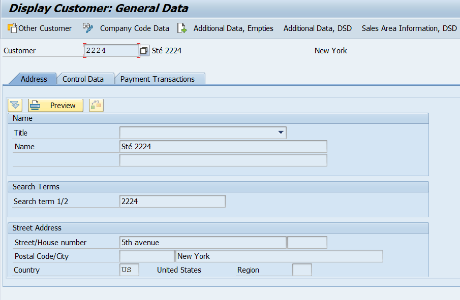 Customer Master Record details in SAP