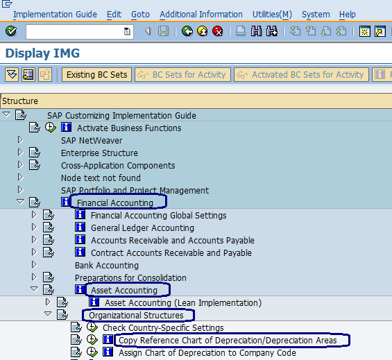 asset account assignment table in sap