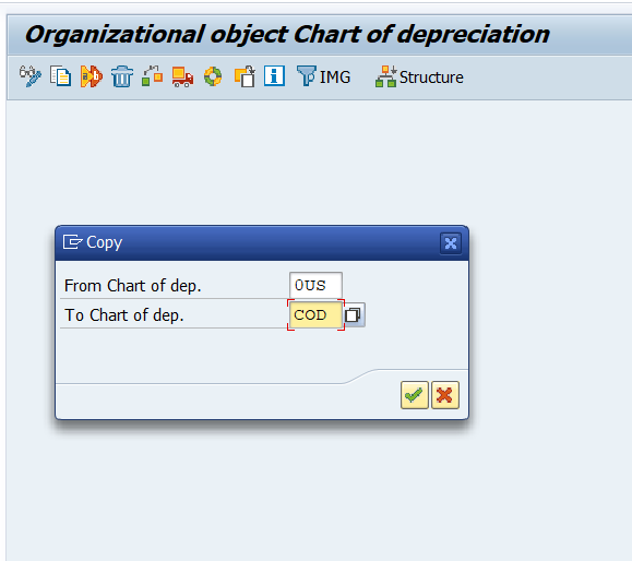 copy chart of depreciation in SAP