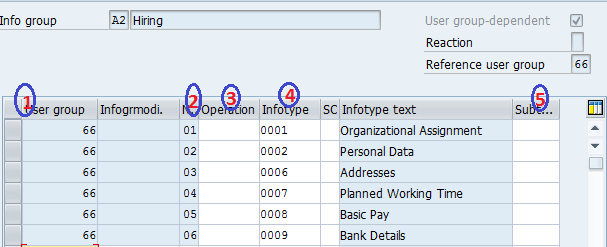 How to create Infogroups in SAP infogroup entries