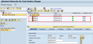 transaction code to display cost center hierarchy in sap
