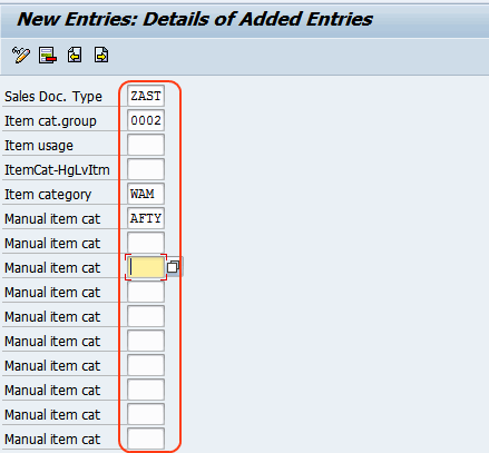 account assignment category change in sap