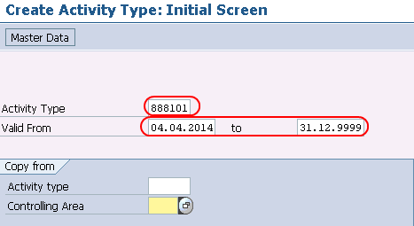 create activity type in sap