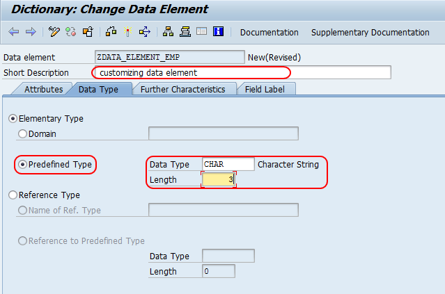 change data element
