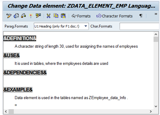 change z data element