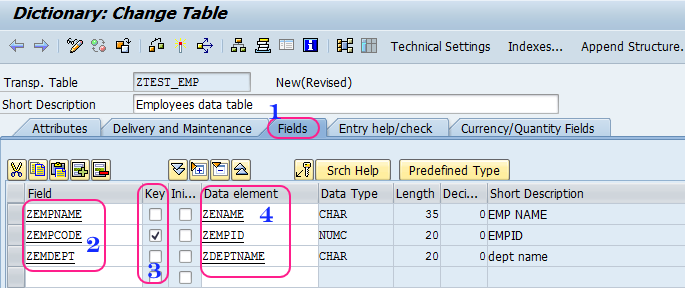Lick Maneuver harassment How to create database table in SAP ABAP - SAP Tutorial