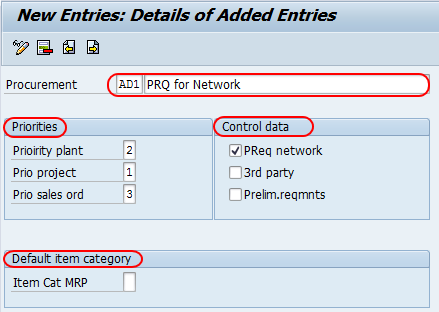 configuration of account assignment category in sap