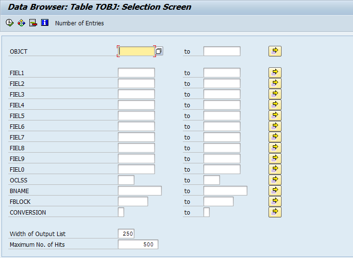 Authorization Groups in SAP tobj table
