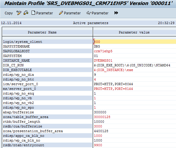 Create and Change Parameters (RZ10) change paramers id