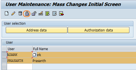 User Mass Maintenance using SU10 - Lock