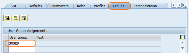 grupos de usuarios en SAP