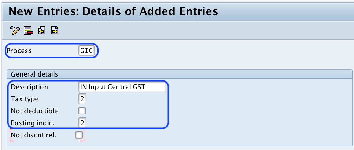 Define Account keys in SAP for GST
