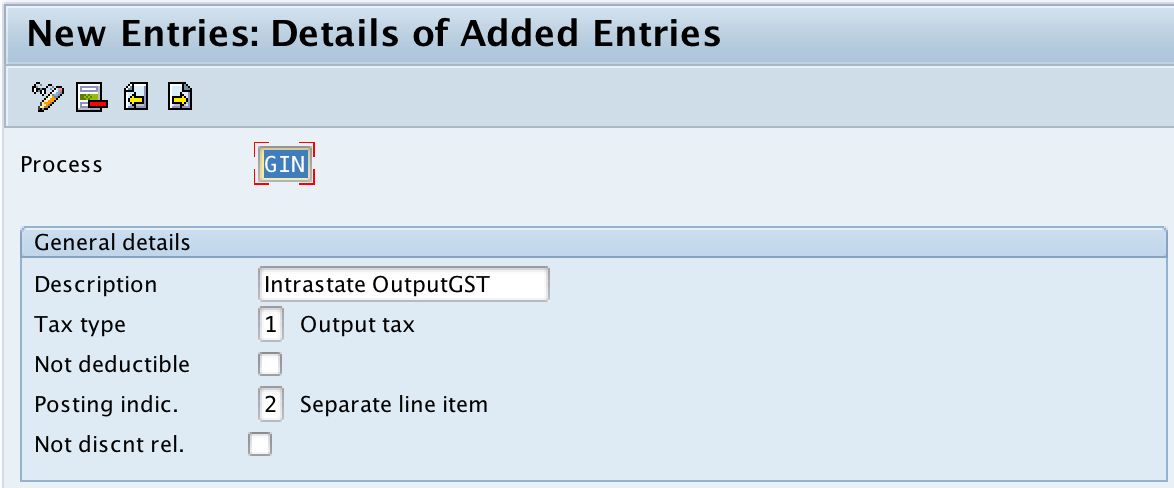 SAP Account key intrastate output GST