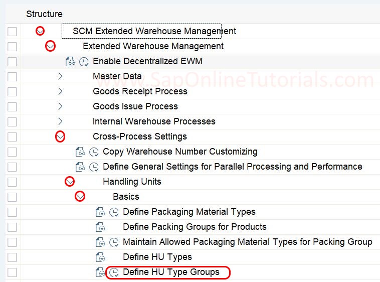 Define hadling unit type groups in sap s 4hana ewm sap tutorial