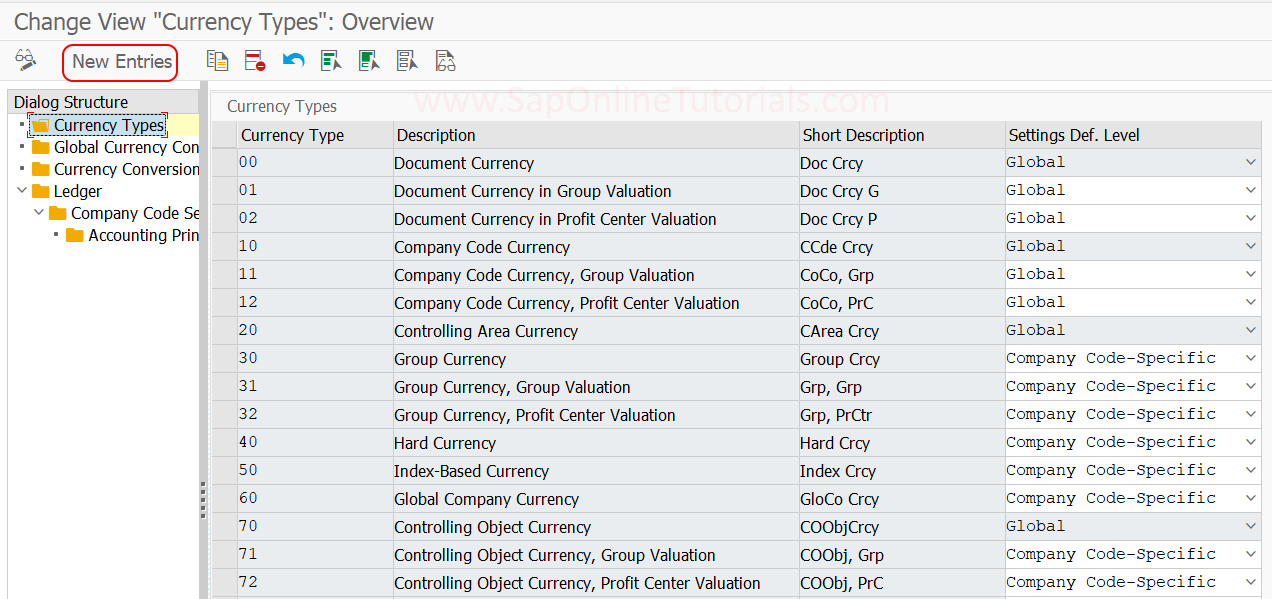 Currency Types in SAP S4 Hana