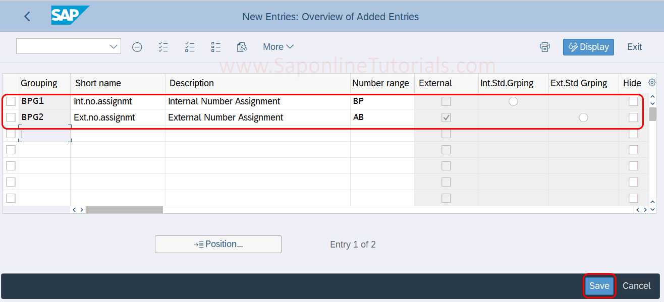 bp identification number table in sap