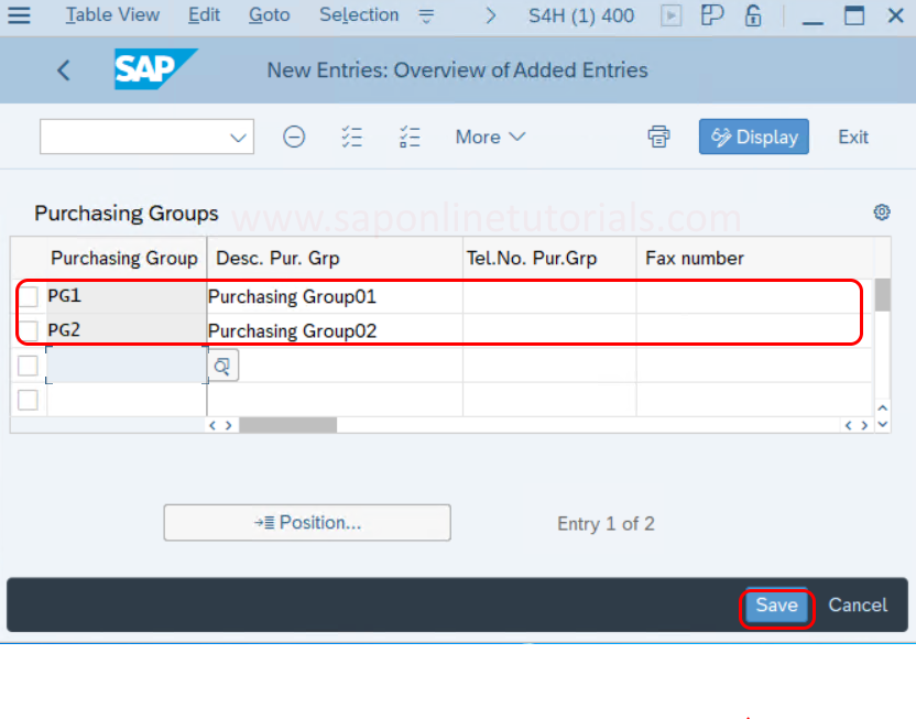 purchasing group assignment in sap
