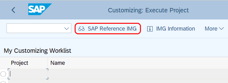 SAP Reference IMG - S4 Hana