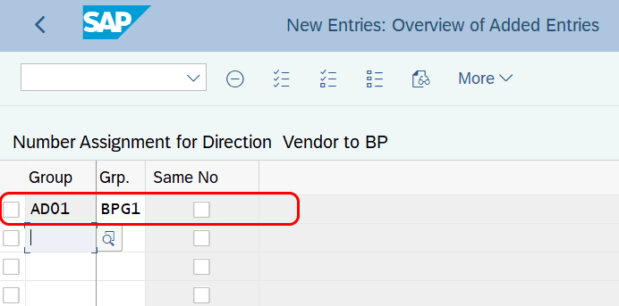 Assign Vendor Account Group to Business Partner Group in SAP Hana