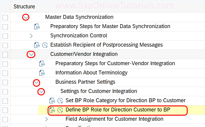 role assignment for customer according to bp