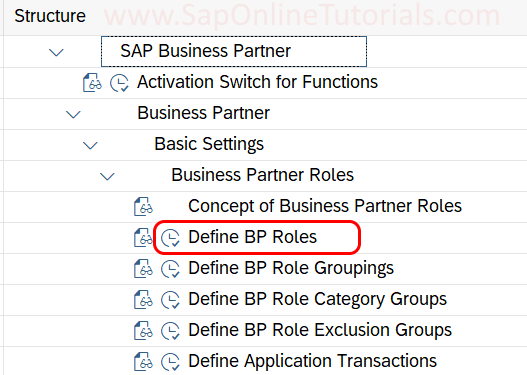 sap bp role assignment table