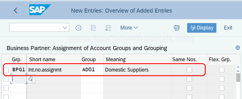 business partner assignment of account groups and grouping tcode
