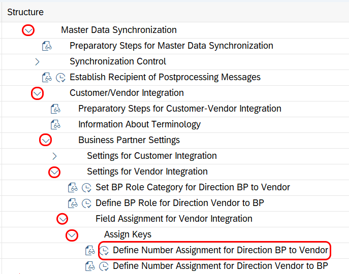 define number assignment for direction bp to vendor