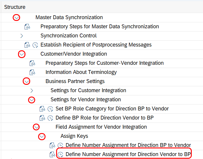 Define Number Assignment for Direction Vendor to BP