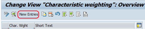 Characteristic weighting new entries in SAP QM