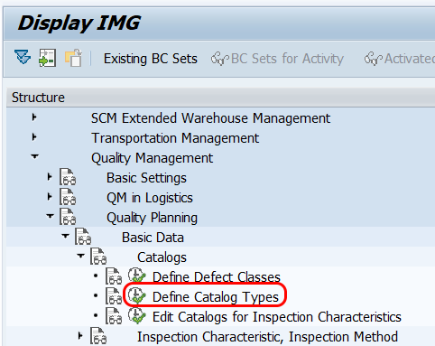 Define Catalog Types - IMG Menu Path