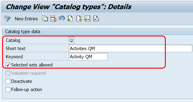 catalog types in SAP Hana QM