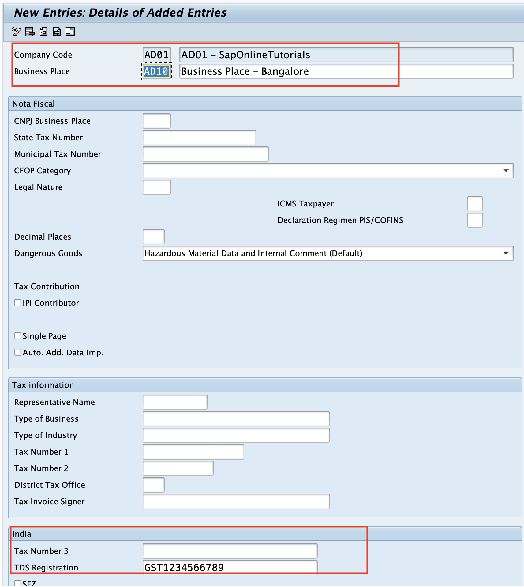 business place assignment to plant in sap